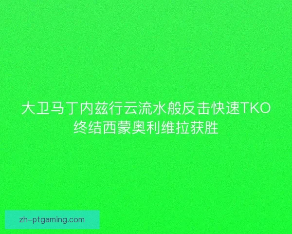 大卫马丁内兹行云流水般反击快速TKO终结西蒙奥利维拉获胜